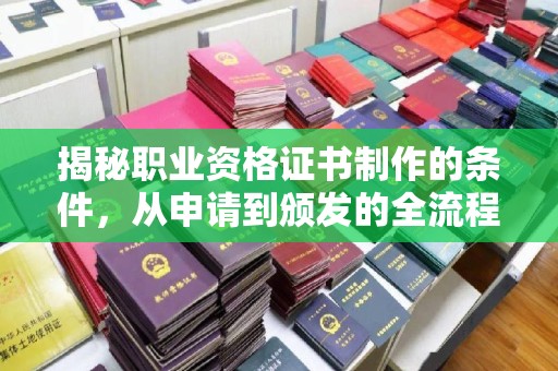 梨树县揭秘职业资格证书制作的条件，从申请到颁发的全流程解析