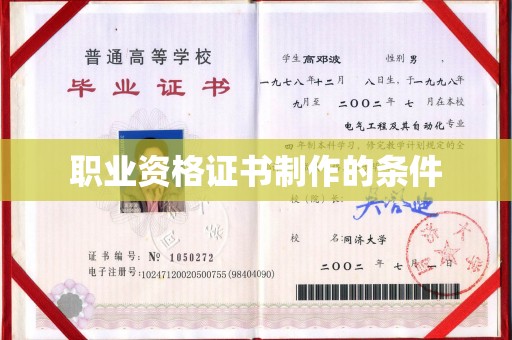 梨树县职业资格证书制作的条件
