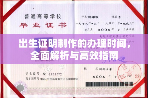 梨树县出生证明制作的办理时间，全面解析与高效指南